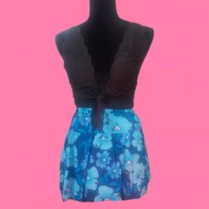 Aeropostale blue floral mini skirt
